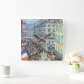14. Juli, Rue Daunou von Childe Hassam Quadratische Wanduhr (Zuhause)