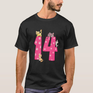 14. Katzengeburtstagsfeier 14 Jahre alte Katze Bda T-Shirt
