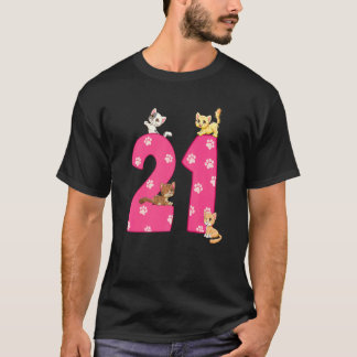 14. Katzengeburtstagsfeierer 14 Jahre alte Katze B T-Shirt