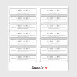 14 Klare Zutatenkennzeichnungen 2,9 x 1,15 Zoll Aufkleber