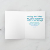 14 Milliarden Jahre Nachlass auf die Geburtskarte Karte (Innenseite)