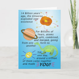 14 Milliarden Jahre Nachlass auf die Geburtskarte Karte