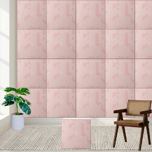 #14 Moderne Geometrische Abstrakt-Rosa-Farbe Fliese