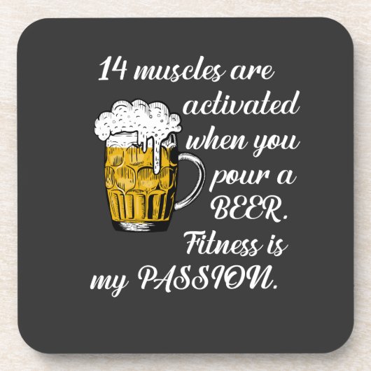 14 Muskeln aktiviert, wenn Sie ein Bier gießen. Getränkeuntersetzer (Vorderseite)