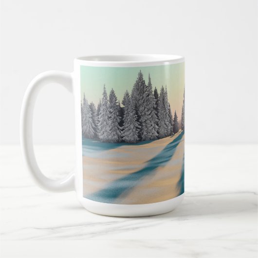 14 oz Tasse mit "Dusting of Snow" Bild (Links)
