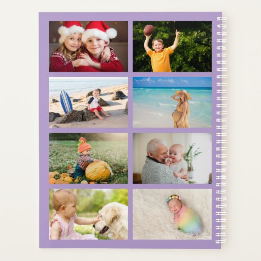 14 Photo Collage Personalized Pale Purple Planer (Rückseite)