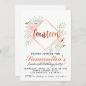 14. Rose Goldener Geburtstag Einladung (Vorne/Hinten)