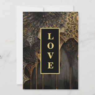*~ 14 RSVP AR26 QR Goldene Stickerei LOVE Luxus-Ho Einladung