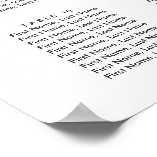 14 Tabelle Eukalyptus Foliage Hochzeitssortierung Poster (Ecke)