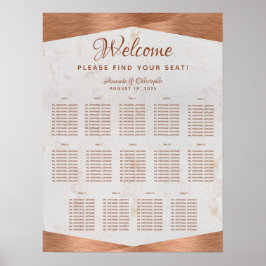 14 Tabelle Hochzeitskarte Kupfer Marmormetall Poster