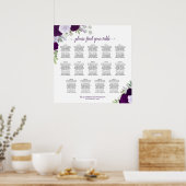 14 Tabelle Lila Boho Blumenzettel Poster (Küche)