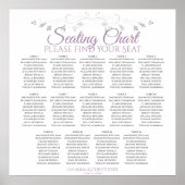14 Tabelle Lila & grau Hochzeitstabelle Poster (Vorne)