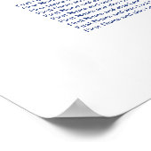 14 Tabelle Minimalistisch dunkelblaue Sitztabelle Poster (Ecke)