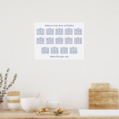14 Tabelle Minimalistisch dunkelblaue Sitztabelle Poster (Küche)