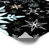14 Tabelle Winter Hochzeitssnowflake Seekarte Poster (Ecke)