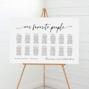 14 Tabellen Unsere Lieblings-Sitzplan Poster