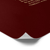 14 Table Lacy Gold Wedding Seating Chart Auburn Poster (Ecke)