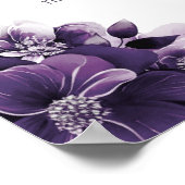 14-Tisch-Lila-Blumen-Hochzeits-Sitzplan Poster (Ecke)