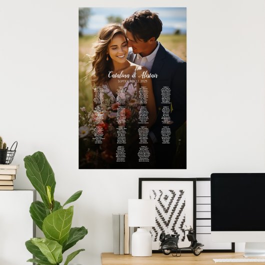14 Tische elegante Hochzeitskarte für das Foto Poster (Heimbüro)