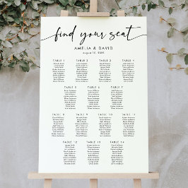 14 Tische finden Ihre Sitzkarte Poster