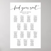 14 Tische finden Ihre Sitzkarte Poster (Vorne)