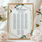 14 Tische Geometrische Hochzeitstabelle für Blush- Poster