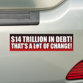 $14 Trillion Dollar in den Schulden Autoaufkleber (Auf Auto)