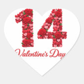 14 Valentinstag Herznummer Aufkleber | Romantisch (Vorderseite)