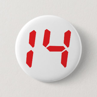 14 vierzehn digitale Zahl des Rot-Weckers Button