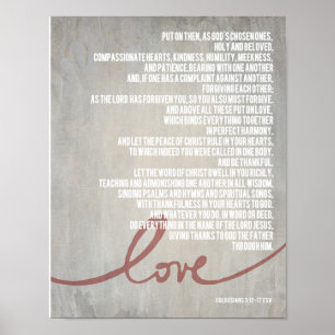14" x 11" Colossians 3:12 - 17 Poster
