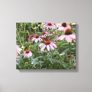 14" x 11", Eingewickeltes Leinwandfoto mit rosa Gä Leinwanddruck