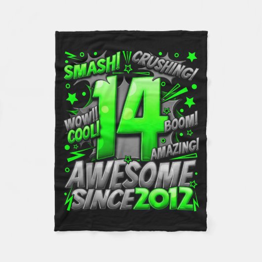 14 Year Old For Boys 14th Birthday Boy 14 Year Old Fleecedecke (Vorderseite)