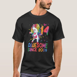 14 Year Old Ohrts Girls Teens Dabbing Unicorn 14th T-Shirt