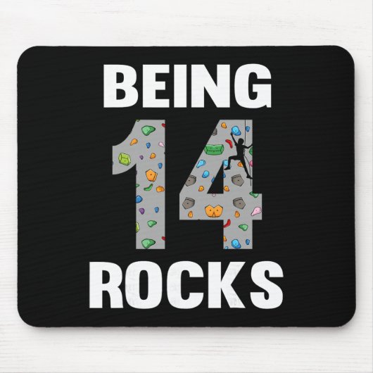 14 Year Old Rock Climber Birthday 14th Climber Bei Mousepad (Vorne)