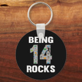 14 Year Old Rock Climber Birthday 14th Climber Bei Schlüsselanhänger (Vorderseite)