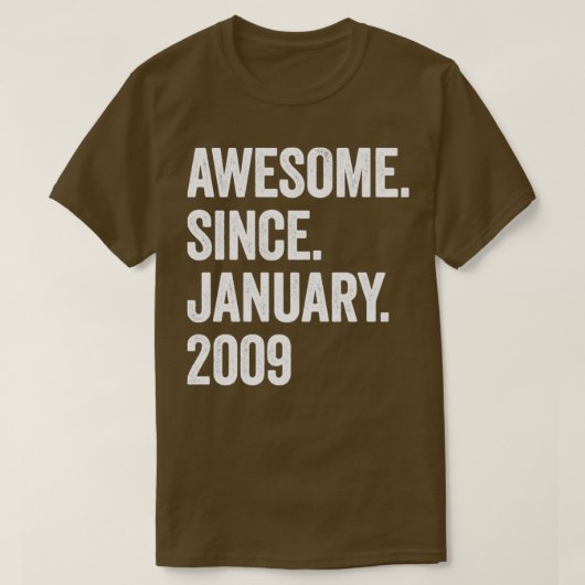 14 Years Awesome Since January 2009 14th Birthday1 T-Shirt (Design vorne)