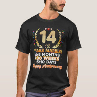 14 Years Married Happy 14Th Wedding Anniversary Co T-Shirt