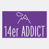 14er Addict Rechteckiger Aufkleber (Vorderseite)