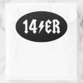 14er ovaler aufkleber (Tasche)