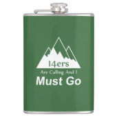 14er rufen an und ich muss gehen flachmann (Vorderseite)