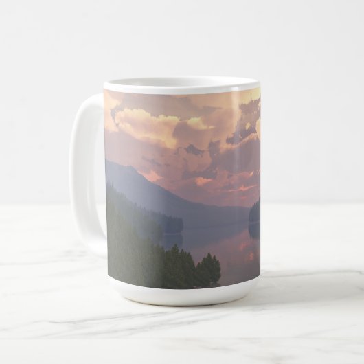14oz Tasse mit "Quiet Waters"-Bild (Vorderseite Links)