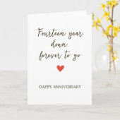 14st Anniversary – Fourtee Year Down Forever to Go Karte (Gelbe Blume)