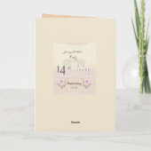 14th Anniversary Blank Folded Greeting Card Karte (Rückseite)