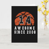 14th Birthday Born In 2008 Basketball Boy 14 Year Karte (Gelbe Blume)