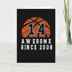 14th Birthday Born In 2008 Basketball Boy 14 Year Karte
