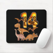 14th Birthday Dinosaur T-rex 14 Years Old Birthday Mousepad (Mit Mouse)