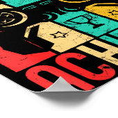 14th Birthday Level 14 Achieved Gamer Funny Birthd Poster (Ecke)