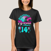 14th Birthday Mermaid 14 Years Ocean Theme Party F T-Shirt (Vorderseite)