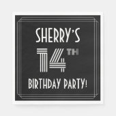 14th Birthday Party: Art Deco Style + Custom Name Serviette (Vorderseite)