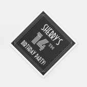 14th Birthday Party: Art Deco Style + Custom Name Serviette (Ecke)